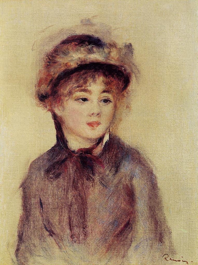 Busto de uma mulher usando um chapéu (Pierre-Auguste Renoir) - Reprodução com Qualidade Museu