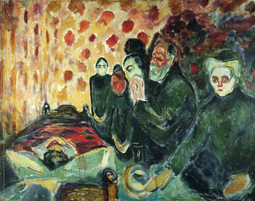 Perto do leito de morte (Edvard Munch) - Reprodução com Qualidade Museu