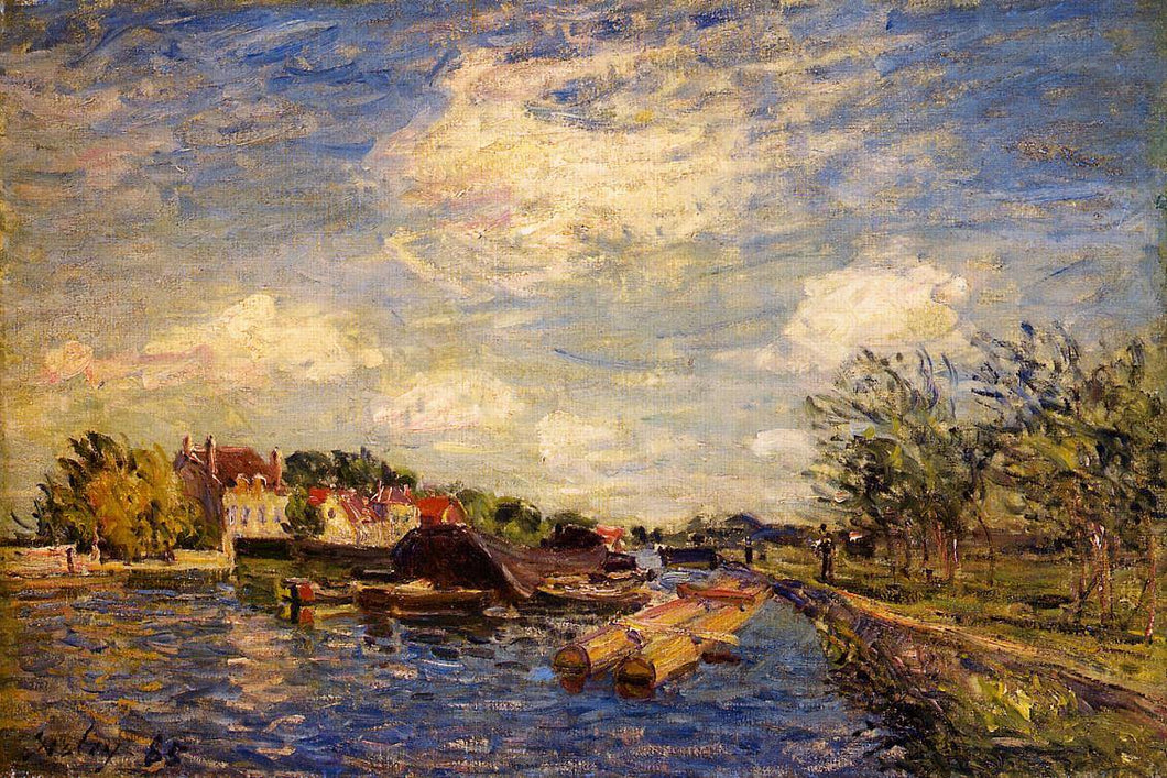 Por The Loing (Alfred Sisley) - Reprodução com Qualidade Museu