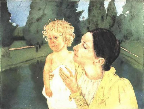 Perto da lagoa (Mary Cassatt) - Reprodução com Qualidade Museu