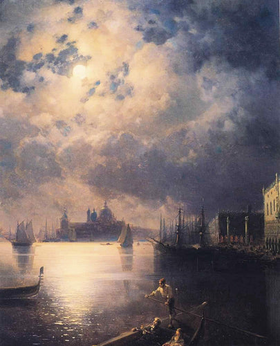Byron em Veneza (Ivan Aivazovsky) - Reprodução com Qualidade Museu