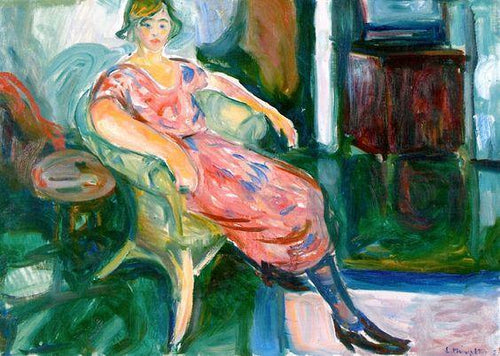 Modelo em cadeira de vime (Edvard Munch) - Reprodução com Qualidade Museu
