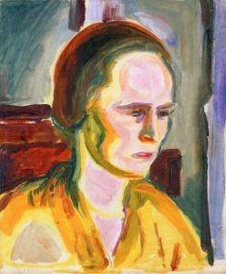 Retrato de modelo feminina (Edvard Munch) - Reprodução com Qualidade Museu