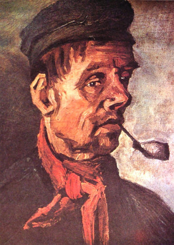 Cabeça de um camponês com um cachimbo de barro (Vincent Van Gogh) - Reprodução com Qualidade Museu