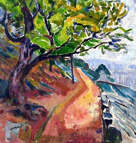 Árvore Verde na Estrada (Edvard Munch) - Reprodução com Qualidade Museu