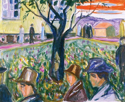 Pessoas vagando no jardim (Edvard Munch) - Reprodução com Qualidade Museu