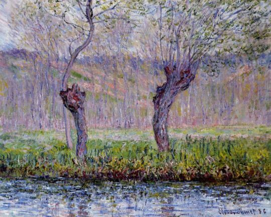 Salgueiros na primavera (Claude Monet) - Reprodução com Qualidade Museu