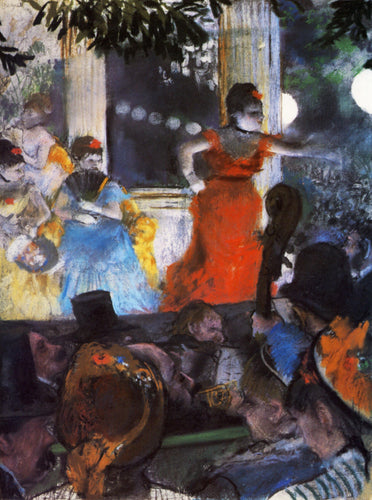 Café Concerto no Les Ambassadeurs (Edgar Degas) - Reprodução com Qualidade Museu
