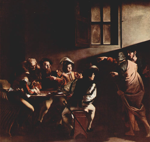 O Chamado de São Mateus (Caravaggio) - Reprodução com Qualidade Museu