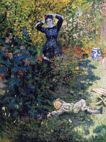 Camille e Jean Monet no jardim de Argenteuil (Claude Monet) - Reprodução com Qualidade Museu