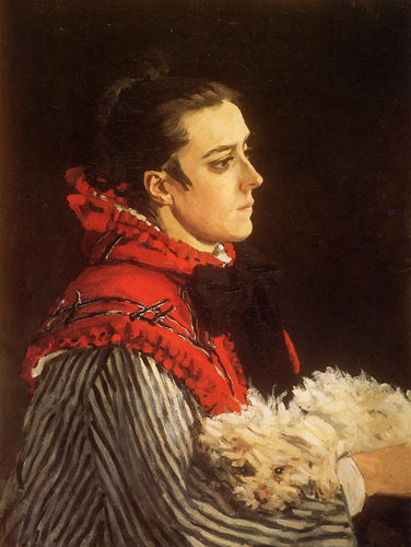 Camille Com Um Cachorro Pequeno (Claude Monet) - Reprodução com Qualidade Museu