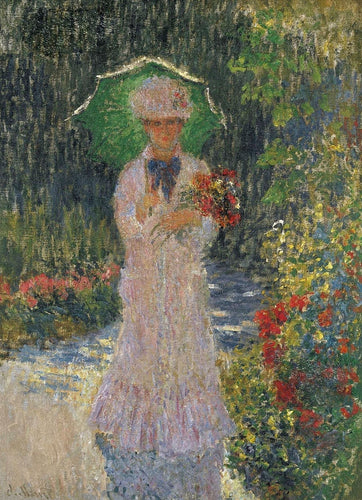 Camille com guarda-sol verde (Claude Monet) - Reprodução com Qualidade Museu