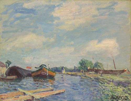 Canal em Saint Mammes (Alfred Sisley) - Reprodução com Qualidade Museu