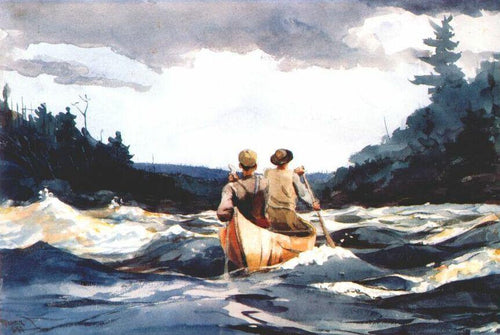 Canoa nas corredeiras (Winslow Homer) - Reprodução com Qualidade Museu