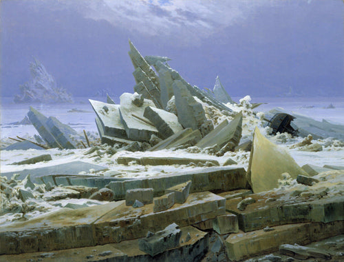 O Mar de Gelo é conhecido como Mar Polar (Caspar David Friedrich) - Reprodução com Qualidade Museu