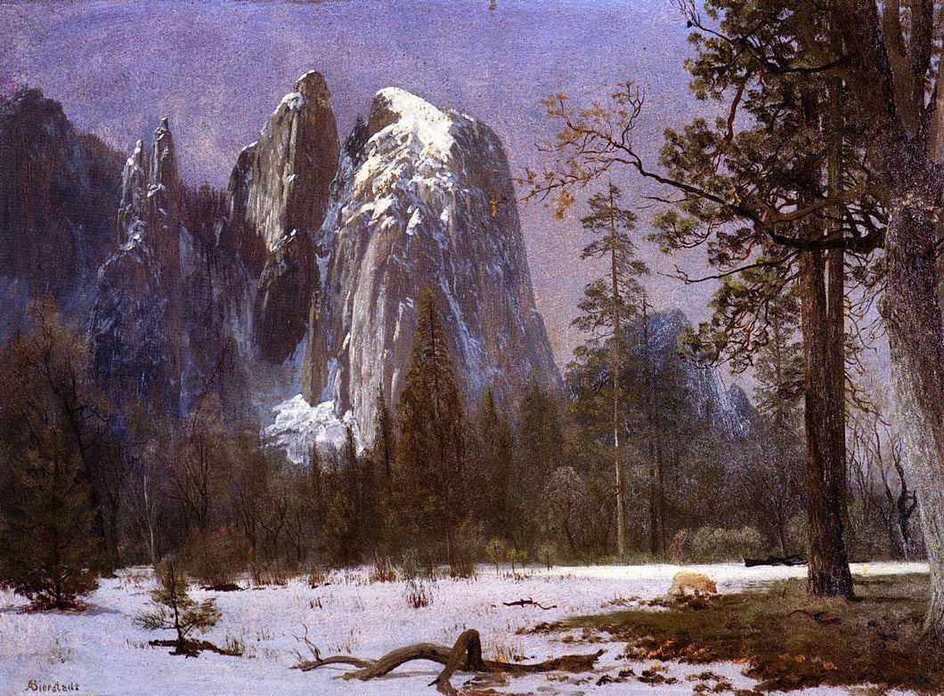 Rochas da Catedral, Vale de Yosemite, Inverno (Albert Bierstadt) - Reprodução com Qualidade Museu
