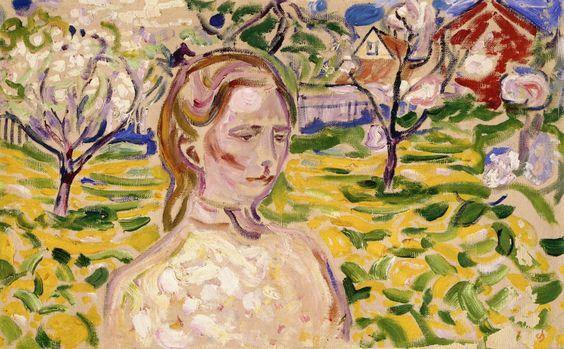 Mulher jovem e botões de ouro (Edvard Munch) - Reprodução com Qualidade Museu