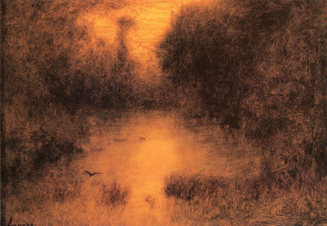 O pôr do sol dourado - George Inness