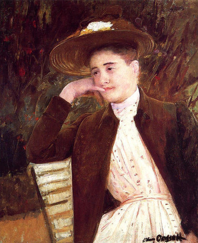 Celeste com um chapéu marrom (Mary Cassatt) - Reprodução com Qualidade Museu