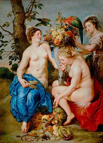 Ceres com duas ninfas (Peter Paul Rubens) - Reprodução com Qualidade Museu