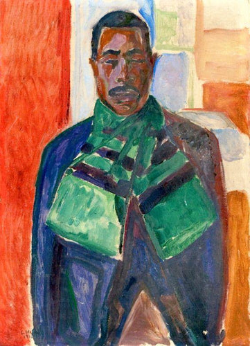 Africano com lenço verde - Abdul Karim (Edvard Munch) - Reprodução com Qualidade Museu