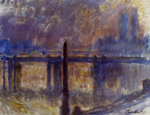Ponte Charing Cross, agulha das Cleópatras (Claude Monet) - Reprodução com Qualidade Museu