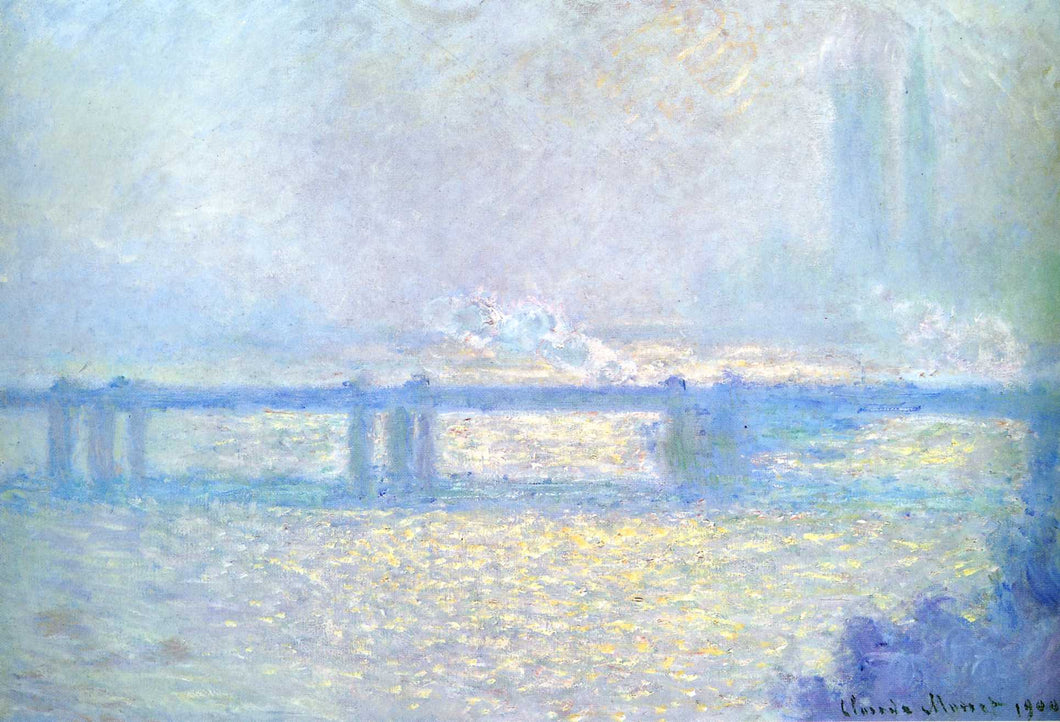 Ponte Charing Cross, tempo nublado (Claude Monet) - Reprodução com Qualidade Museu