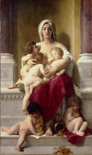Caridade (William-Adolphe Bouguereau) - Reprodução com Qualidade Museu