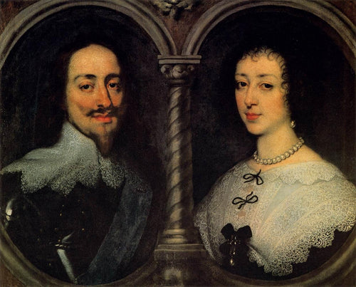 Carlos I da Inglaterra e Henrietta da França (Anthony van Dyck) - Reprodução com Qualidade Museu