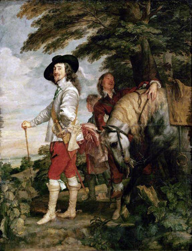Carlos I, rei da Inglaterra na caça (Anthony van Dyck) - Reprodução com Qualidade Museu
