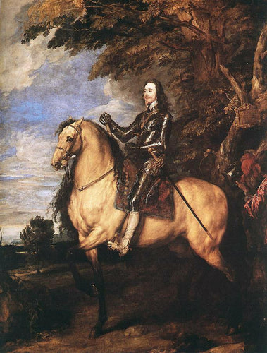 Carlos I a Cavalo (Anthony van Dyck) - Reprodução com Qualidade Museu