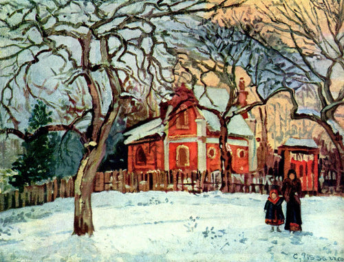 Castanheiros, Louveciennes, Inverno (Camille Pissarro) - Reprodução com Qualidade Museu