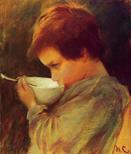 Criança Bebendo Leite (Mary Cassatt) - Reprodução com Qualidade Museu