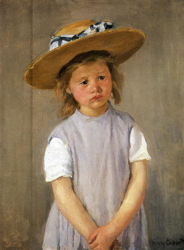 Criança em um chapéu de palha (Mary Cassatt) - Reprodução com Qualidade Museu