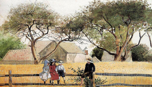 Crianças em uma cerca (Winslow Homer) - Reprodução com Qualidade Museu