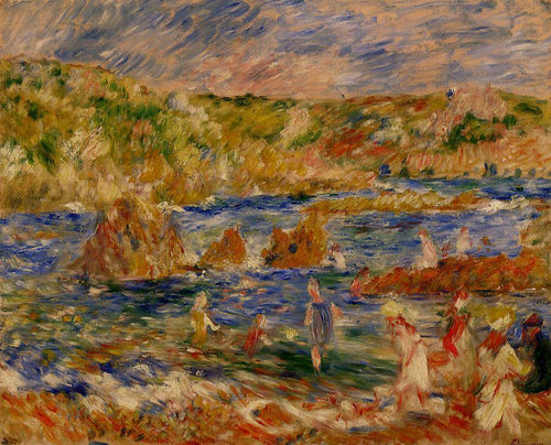 Crianças na praia de Guernsey (Pierre-Auguste Renoir) - Reprodução com Qualidade Museu