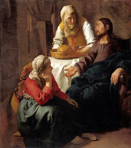 Cristo na casa de Marta e Maria (Johannes Vermeer) - Reprodução com Qualidade Museu