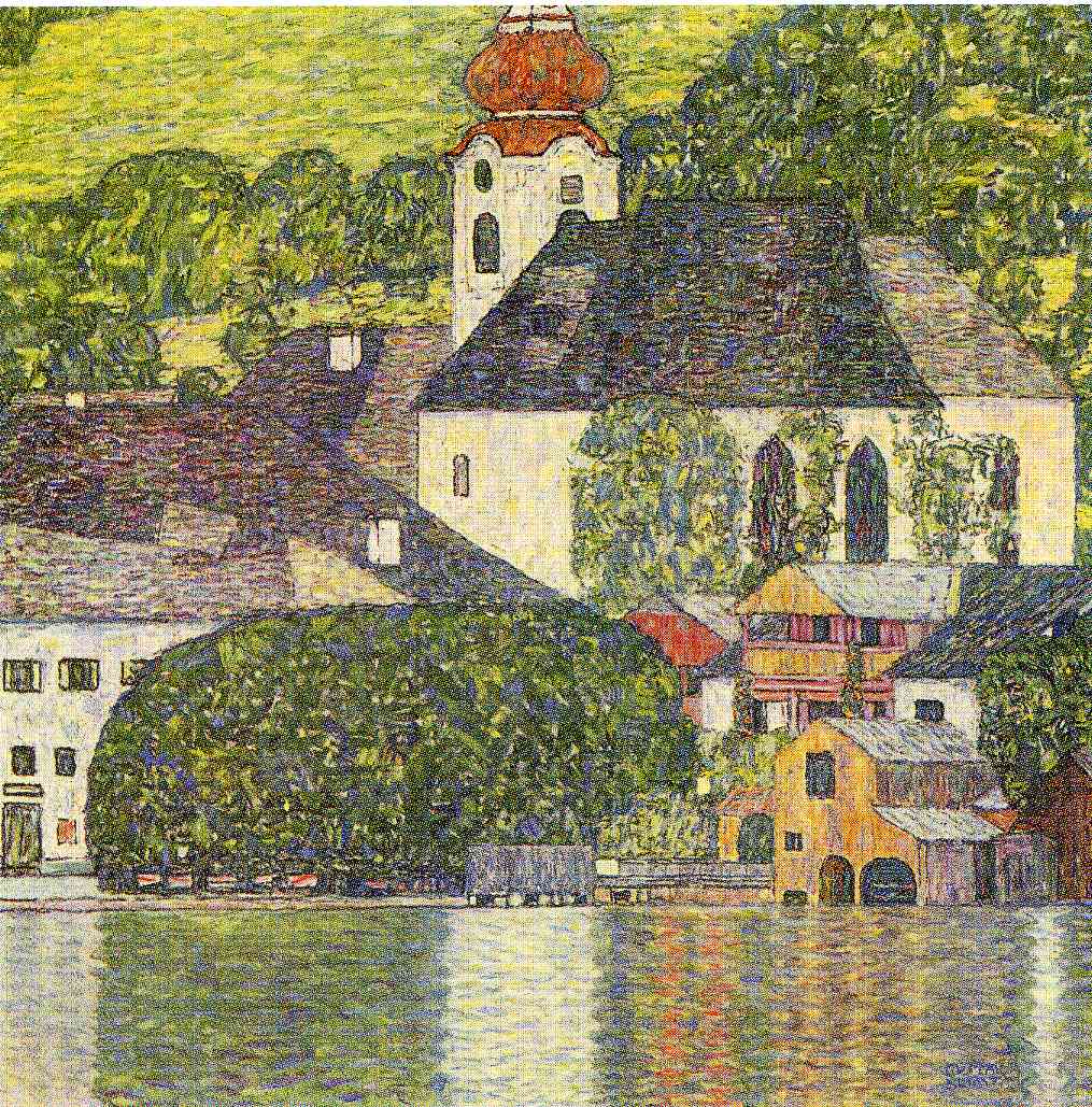 Igreja em Unterach no Attersee (Gustav Klimt) - Reprodução com Qualidade Museu