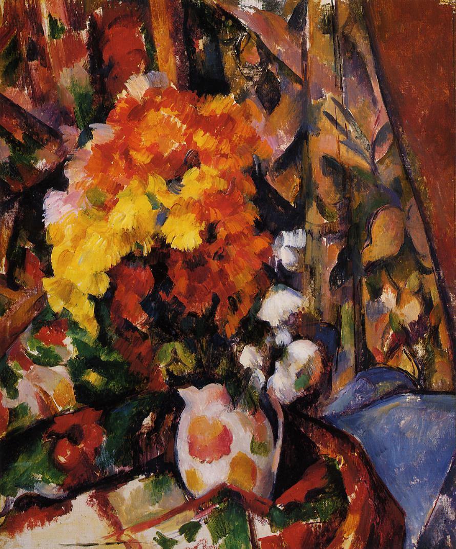 Crisântemos (Paul Cézanne) - Reprodução com Qualidade Museu