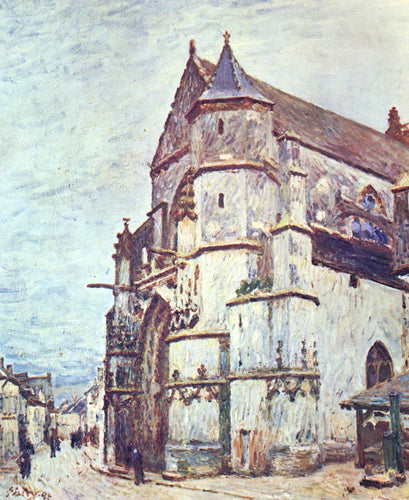 Igreja em Moret depois da chuva (Alfred Sisley) - Reprodução com Qualidade Museu