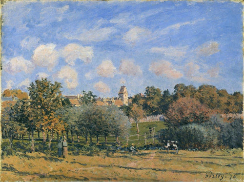 Igreja em Noisy Le Roi no outono (Alfred Sisley) - Reprodução com Qualidade Museu