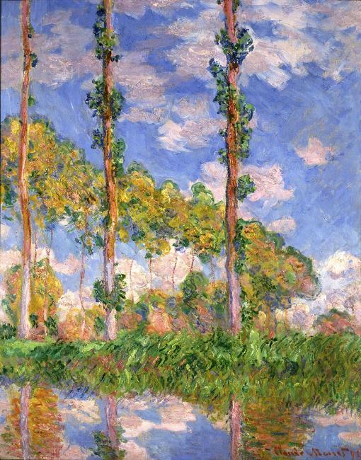 Três árvores no verão (Claude Monet) - Reprodução com Qualidade Museu