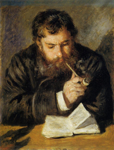 Claude Monet - o leitor (Pierre-Auguste Renoir) - Reprodução com Qualidade Museu