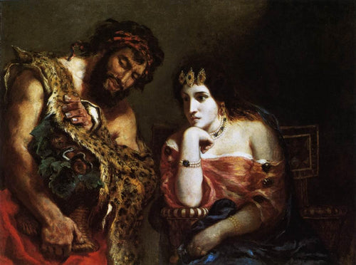 Cleópatra e o camponês (Eugene Delacroix) - Reprodução com Qualidade Museu
