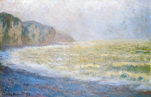 Cliff At Pourville (Claude Monet) - Reprodução com Qualidade Museu
