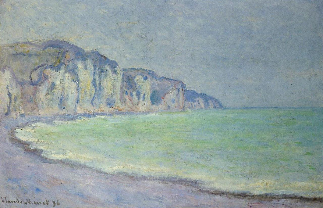 Cliff At Pourville (Claude Monet) - Reprodução com Qualidade Museu