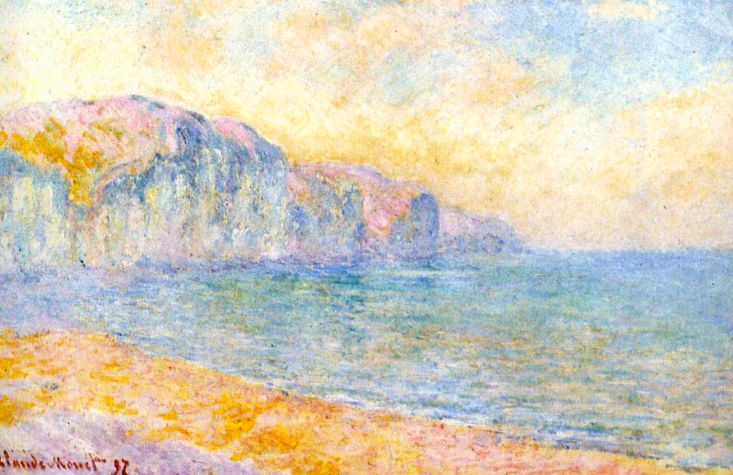 Penhascos em Pourville, Manhã (Claude Monet) - Reprodução com Qualidade Museu