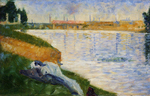 Roupas na grama (Georges Seurat) - Reprodução com Qualidade Museu