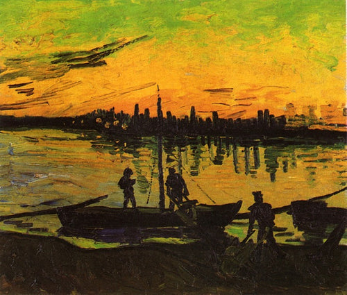 Barcaças de carvão (Vincent Van Gogh) - Reprodução com Qualidade Museu