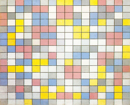 Composição com Grade IX (Piet Mondrian) - Reprodução com Qualidade Museu